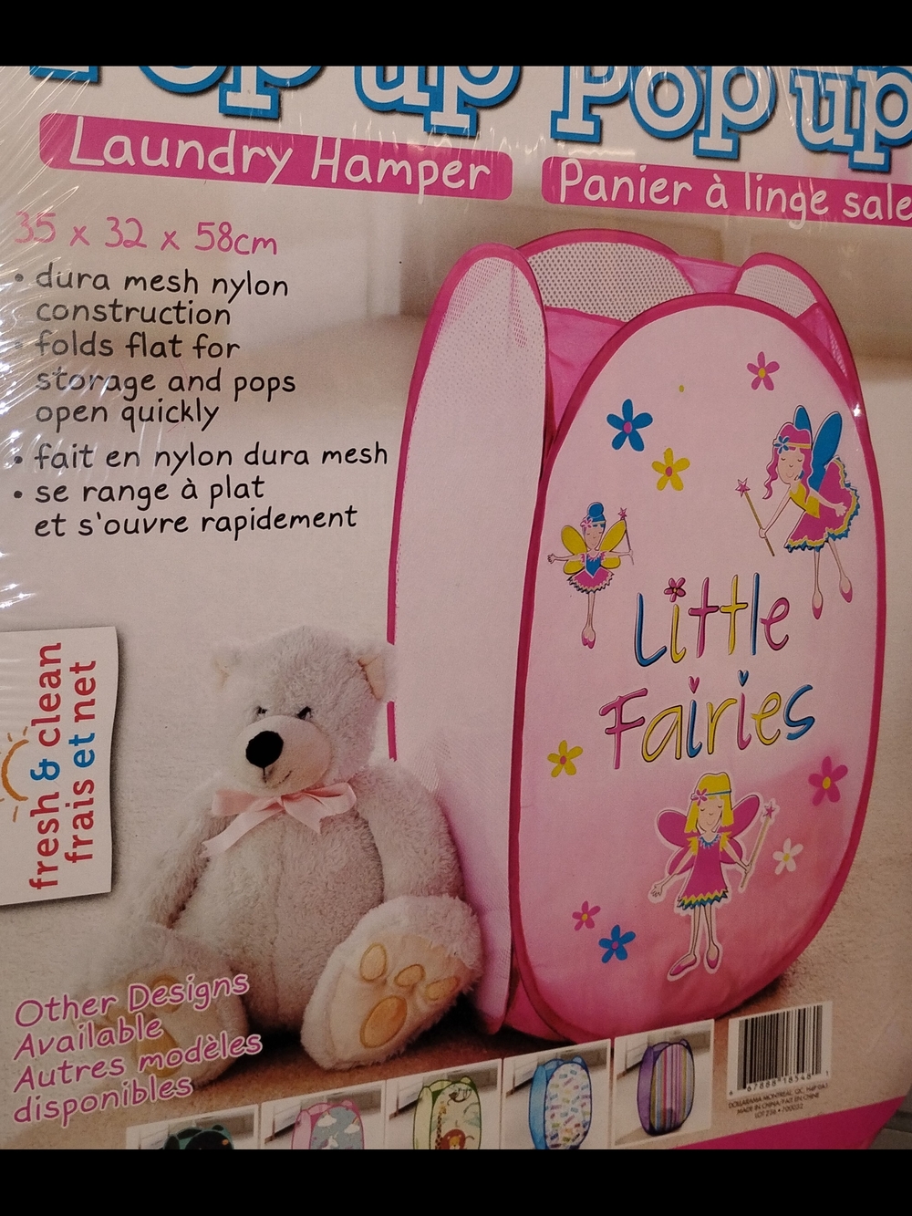 Little Fairies Pop-Up Laundry Hamper - Pink